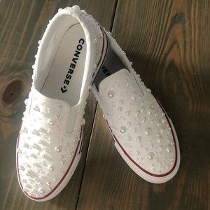 Double Gore Slip White Bling Converse